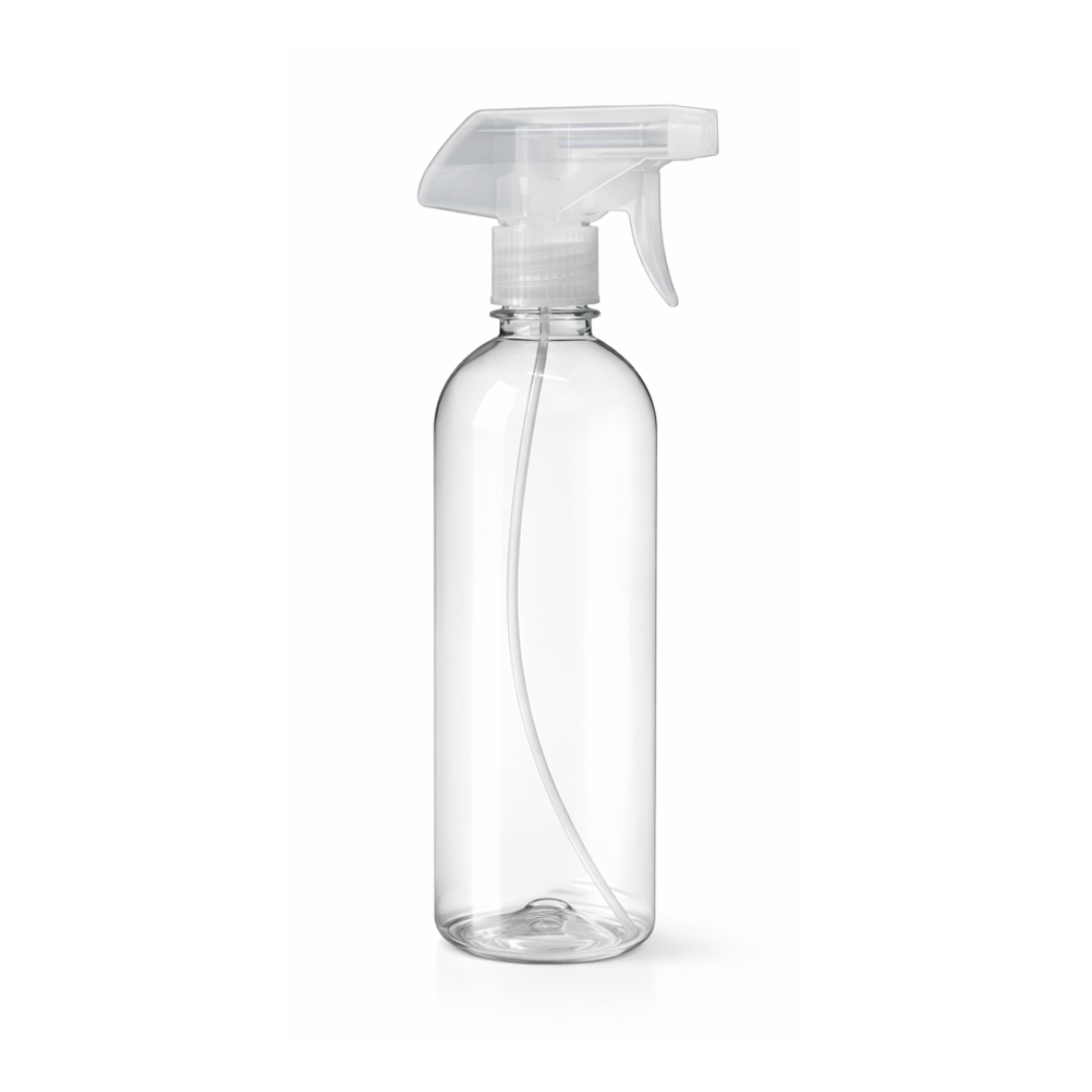 Bouteille PET transparente 500 mL avec vaporisateur