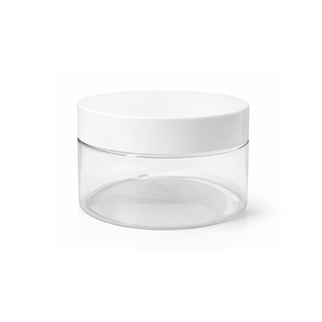 Pot PET transparent 200 mL (avec couvercle et opercule)