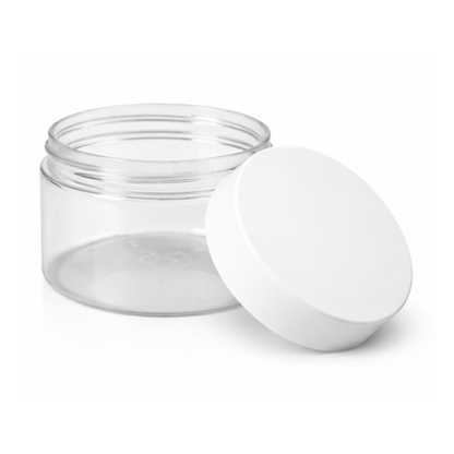 Pot PET transparent 473 mL (avec couvercle et opercule)