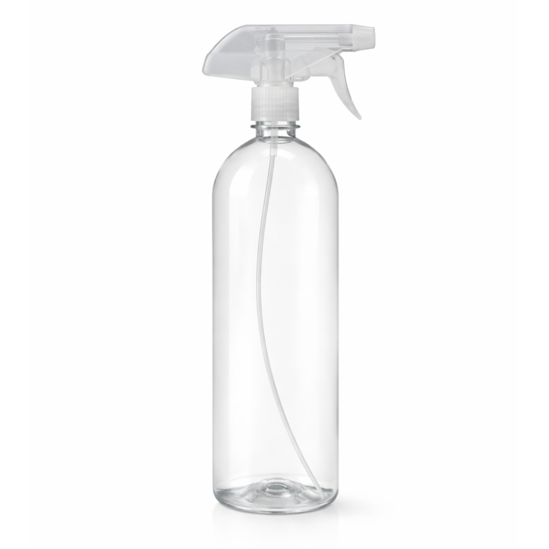 Bouteille PET transparente 1 L avec vaporisateur