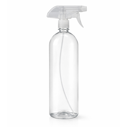 Bouteille PET transparente 1 L avec vaporisateur
