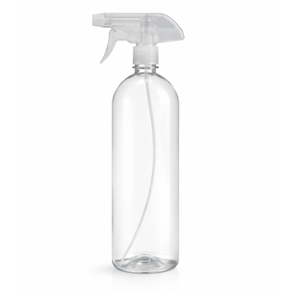 Bouteille PET transparente 1 L avec vaporisateur